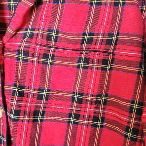 J. Crew red tartan long sleeve button down sleep shirt XS - Picture 5 of 8